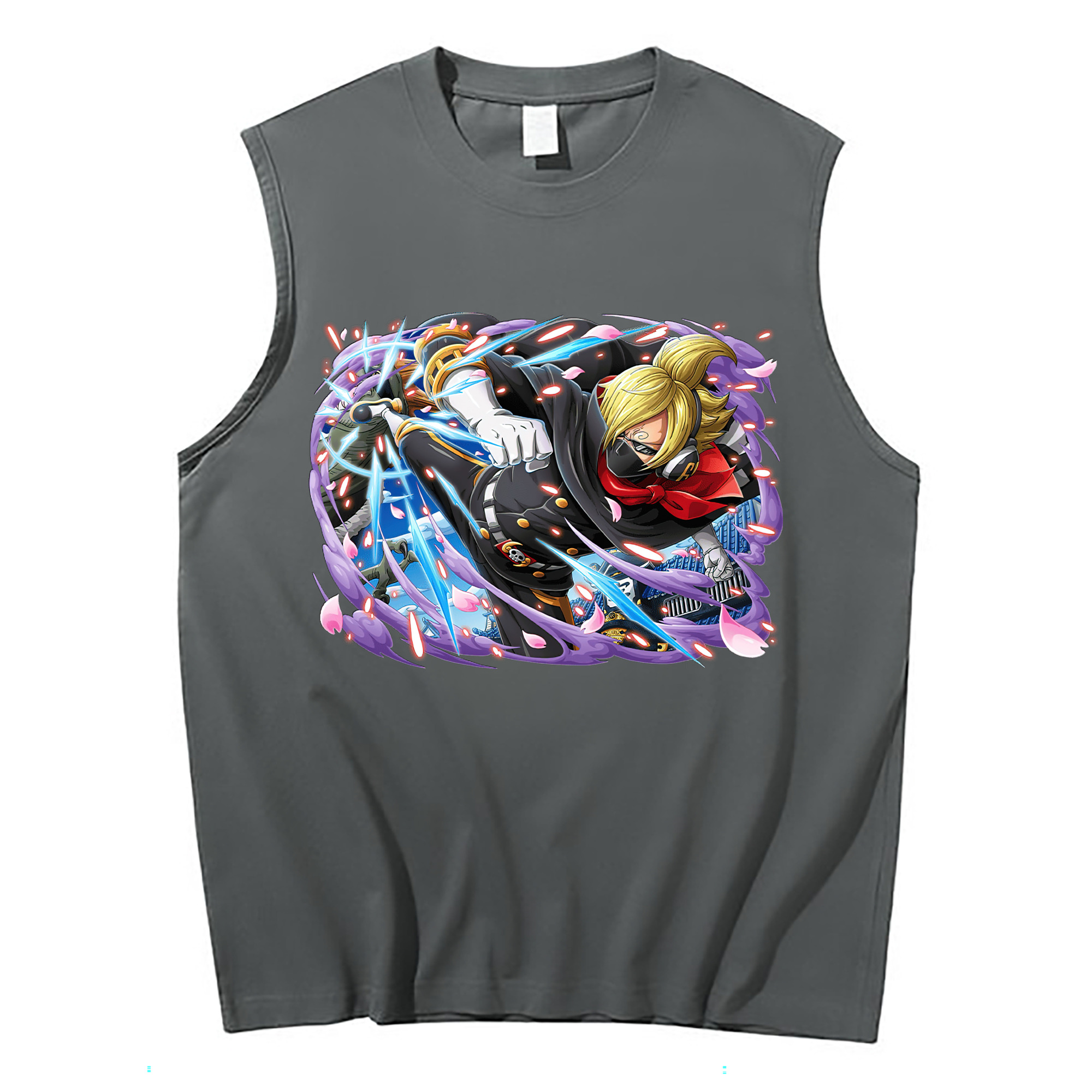 （画像用） ワンピース サンジ ONE PIECE Sanji コットン100％タンクトップ（フロントプリント）